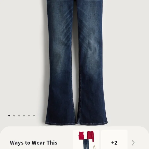 Mid rise dark wash boot cut hollister jeans size Long